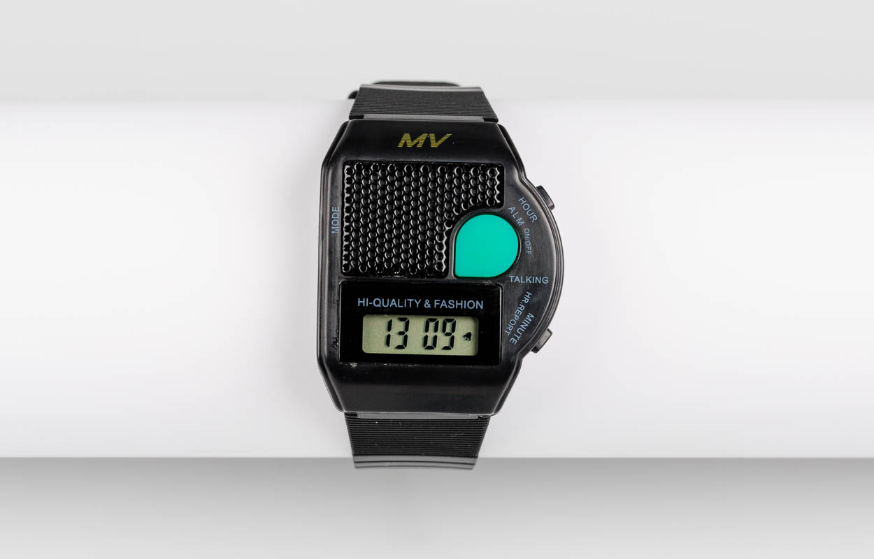 Armbanduhr MV, schwarz, deutschDigital, Einknopf, Alarm, Kunststoff