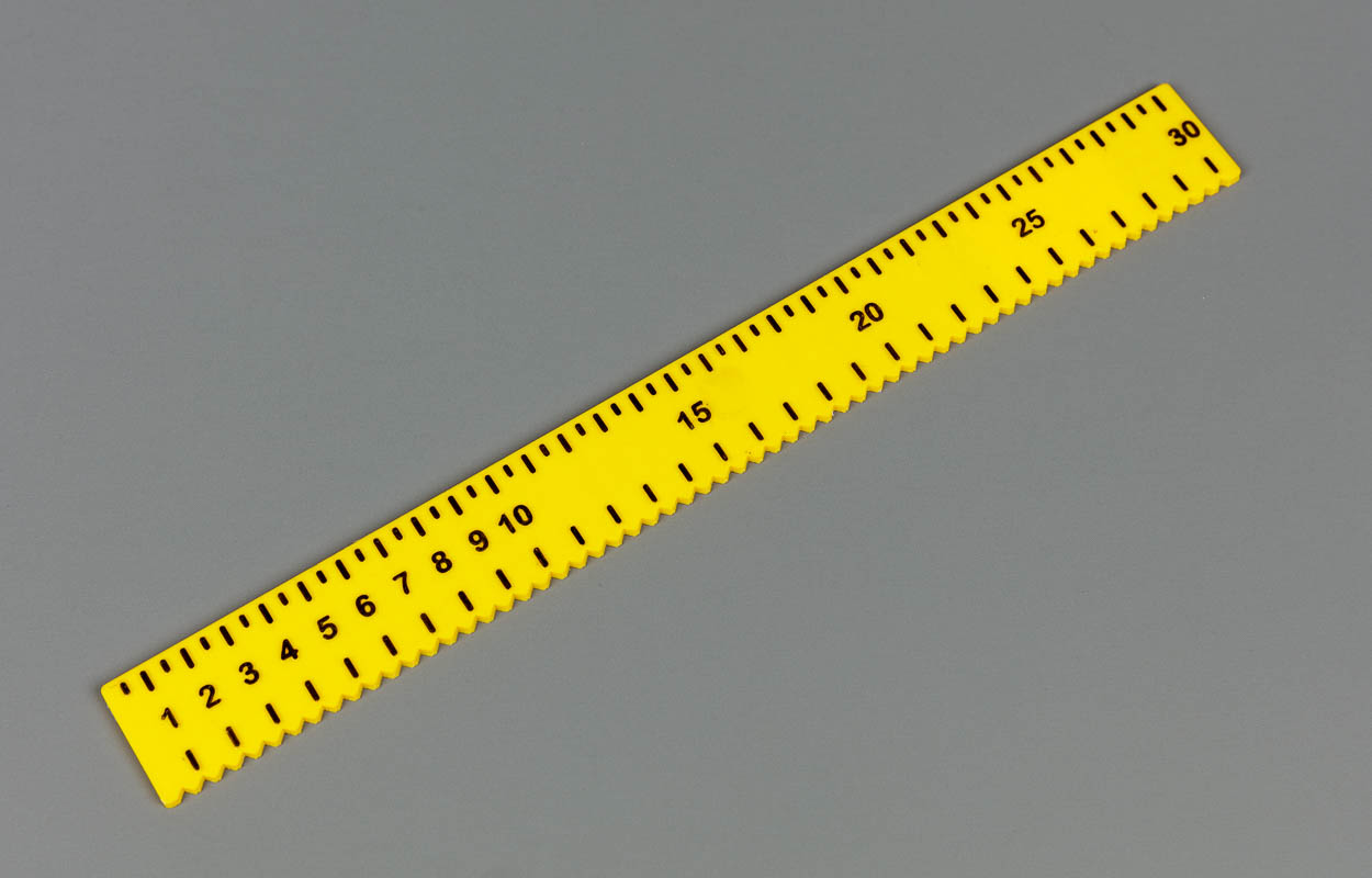 Règle tactile de 30 cm, jaune-noire