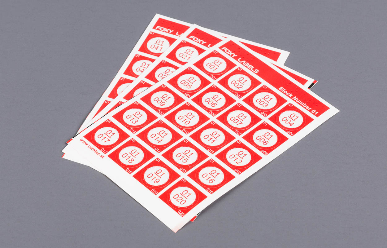 Etiquettes Foxy Reader Série 1tactiles, pour lecteur d'étiquettes