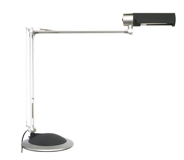 Lampe de bureau LED MAULoffice argent avec pied de support